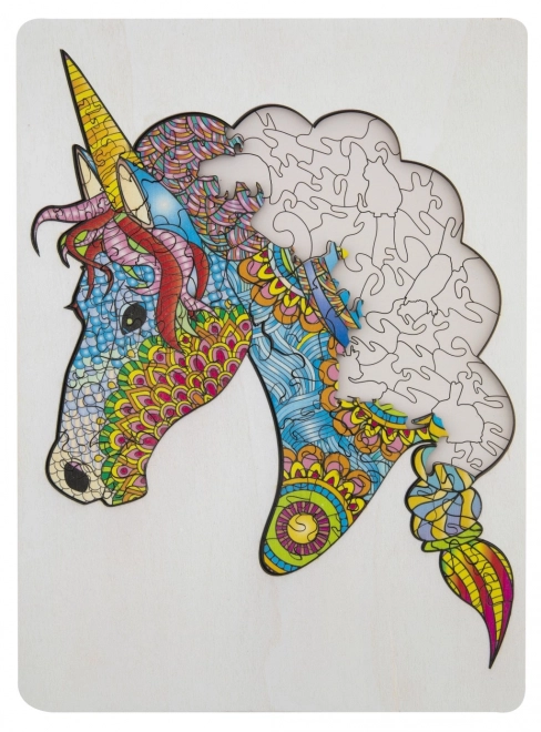 Puzzle en bois licorne