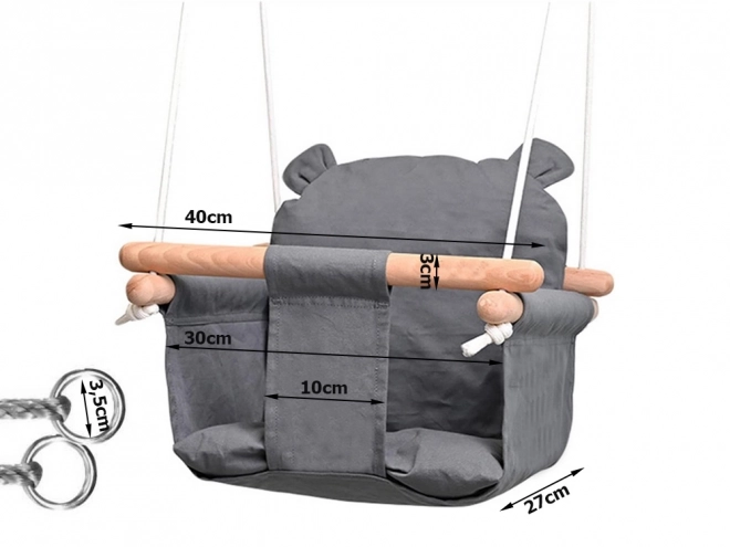 Balançoire pour enfants avec siège en bois