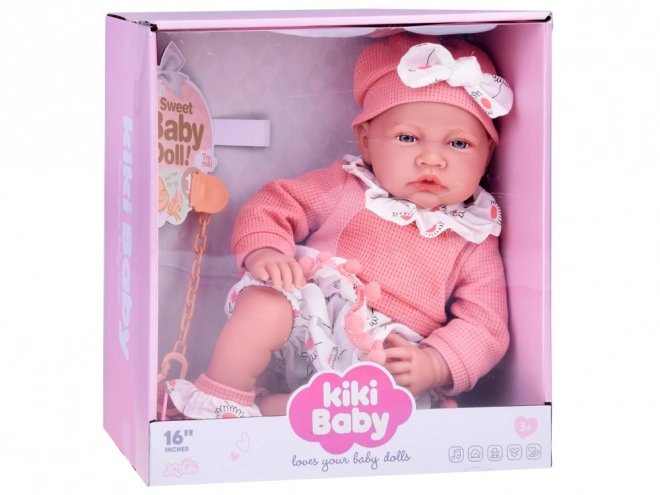 Poupée interactive pour enfants 45 cm en tenue rose