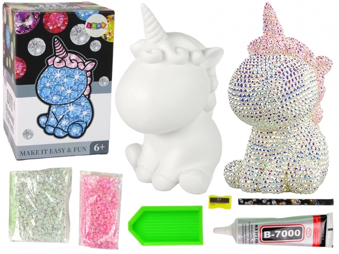 Kit Licorne DIY Diamants Cristaux Rose
