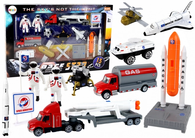 Ensemble de figurines Space Truck Rocket - 15 pièces