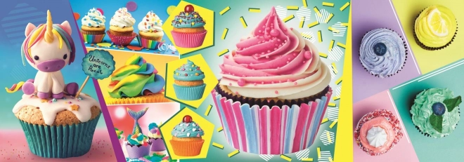 TREFL Puzzle panoramique Petits gâteaux colorés 1000 pièces