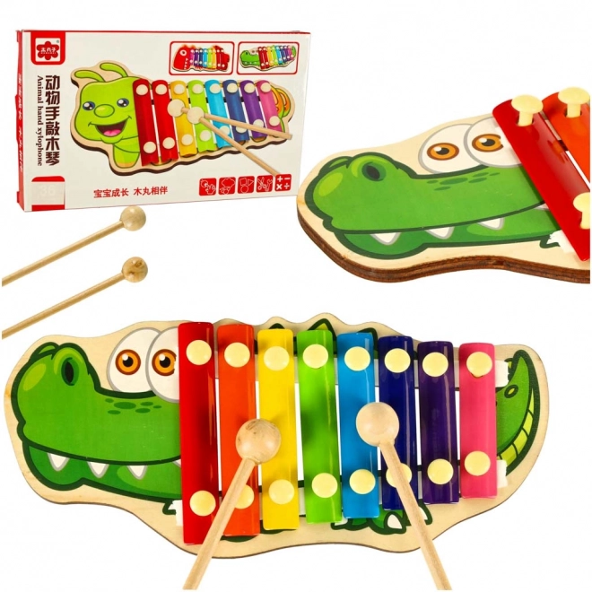 Xylophone en bois crocodile