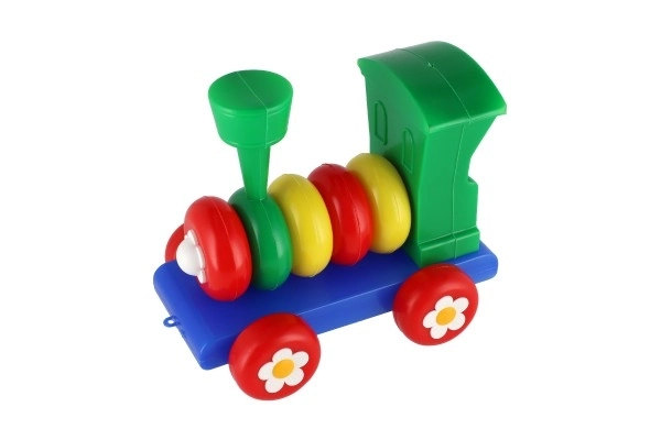 train en plastique coloré pour enfants avec anneaux