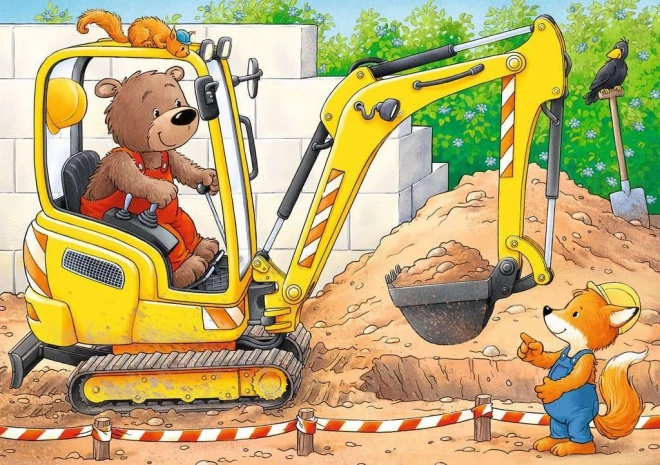 Mon premier puzzle Animaux sur le chantier 4 en 1