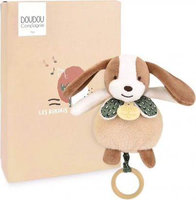 Doudou chien en peluche musical 20 cm