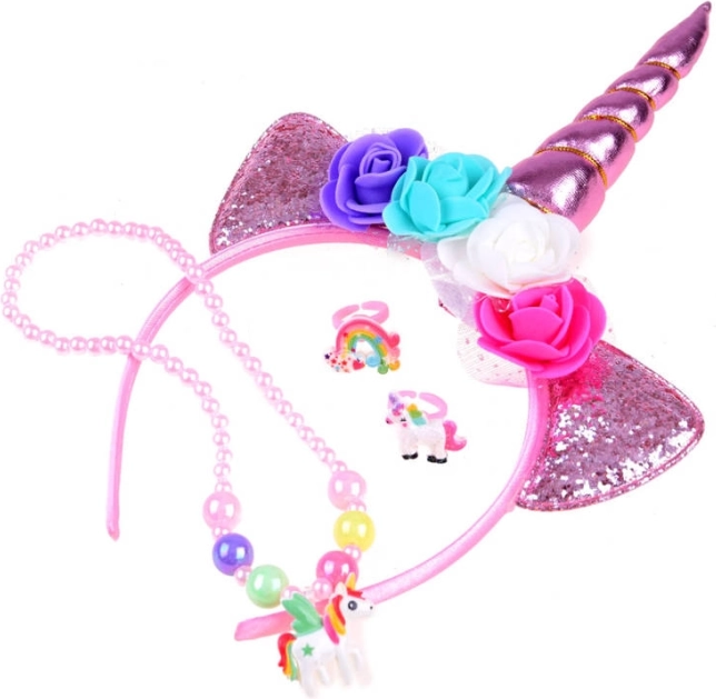 Serre-tête licorne avec accessoires pour enfants