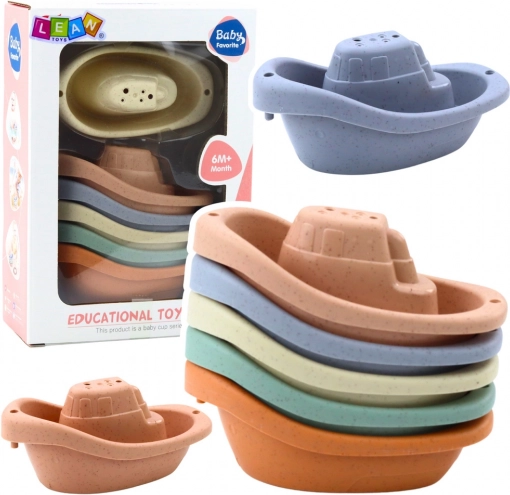 Set de petits bateaux de bain pastel pour enfants