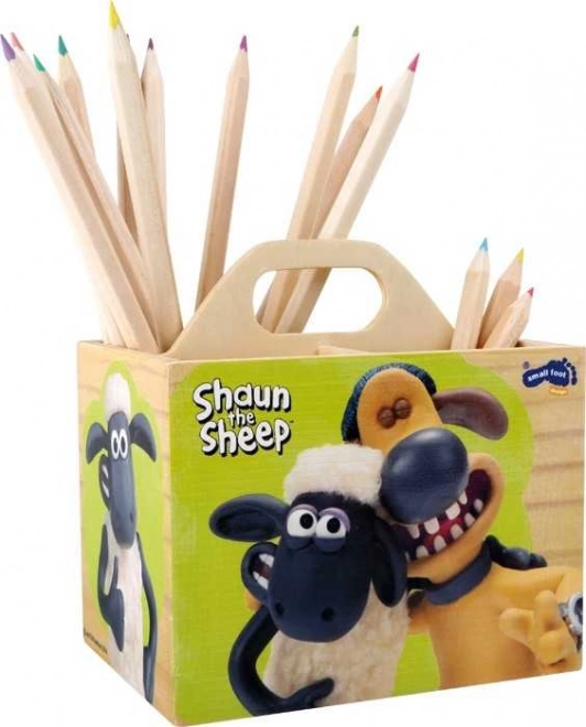 Petit Support en Bois pour Crayons Shaun le Mouton