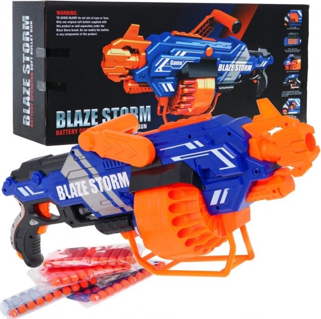 Grand blaster automatique BLAZE STORM, 40 fléchettes en mousse, 8+