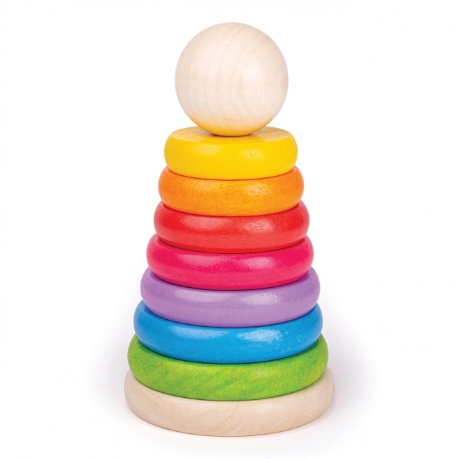 Jouet empilable en bois arc-en-ciel pour enfants