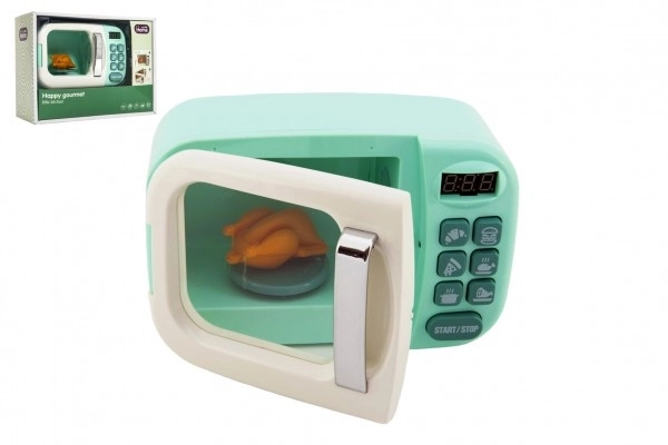Micro-ondes avec accessoire plastique 20x13cm à piles avec lumière et son dans une boîte 29x22x12cm 18m+