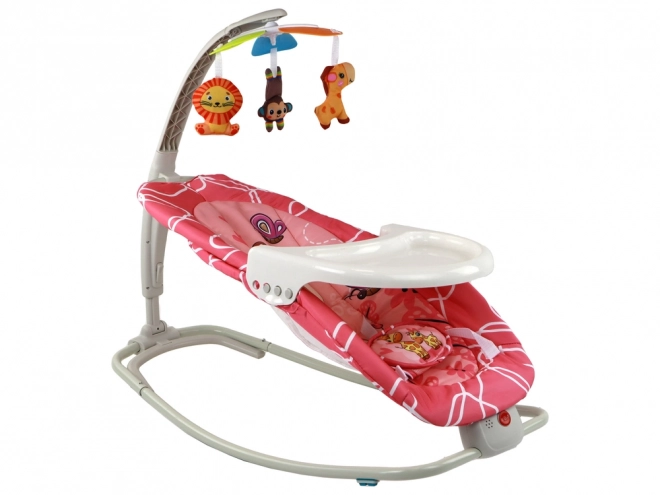 Fauteuil à bascule pour enfants 2 en 1 Chaise Sons Vibrations Girafe – rose