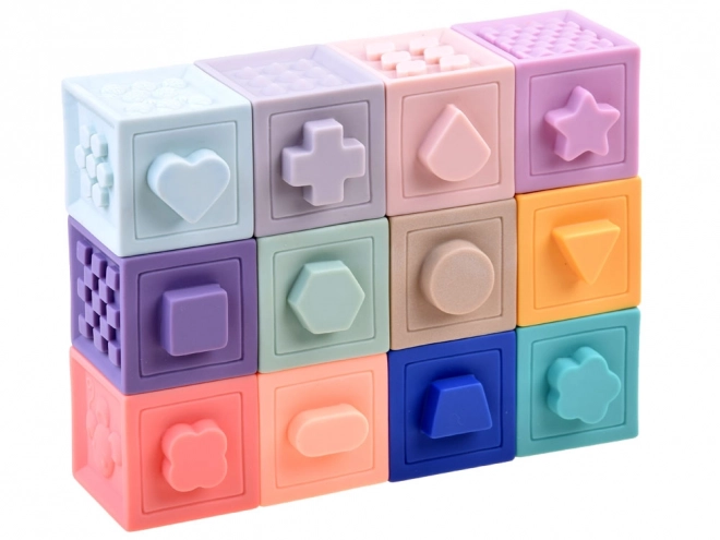 Blocs sensoriels doux pour bébés 12 pcs