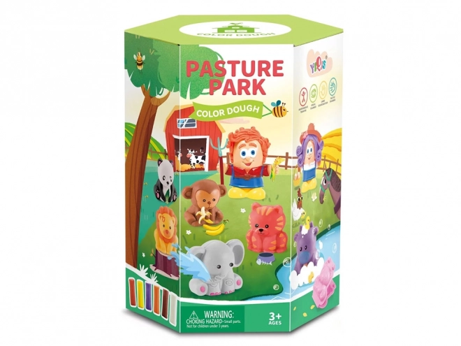 Ensemble créatif de pâte à modeler avec animaux