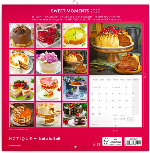 Calendrier de notes Moments Sucrés 2026