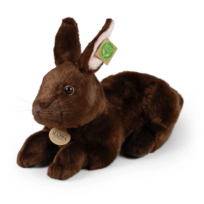 Lapin en peluche marron allongé 36 cm ÉCO-RESPONSABLE