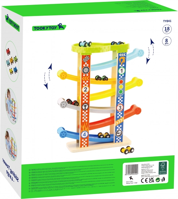 Tooky Toy Toboggan coloré pour voitures