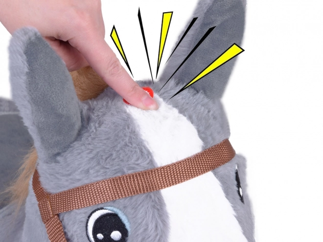 Cheval sauteur en peluche gris – Gris