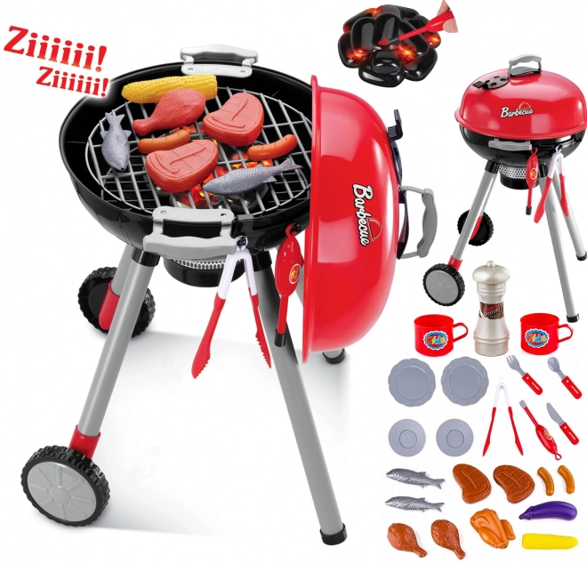 Barbecue enfants avec lumières et sons fonctionnant sur pile