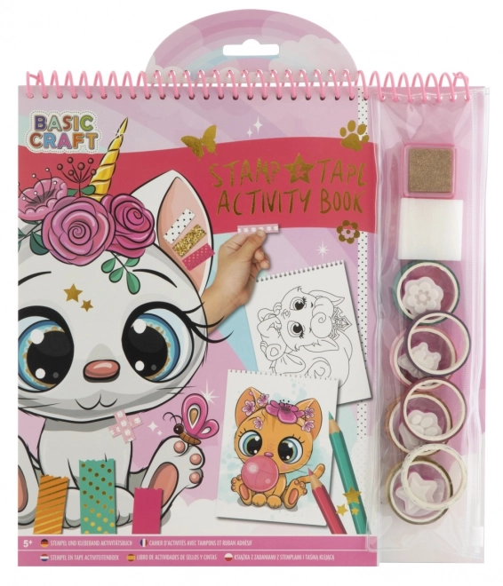 Livre de coloriage avec tampons et autocollants