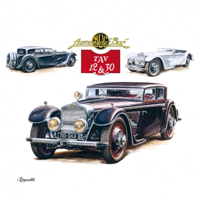 Calendrier de notes Classic Cars – Václav Zapadlík, 2025, 30 x 30 cm