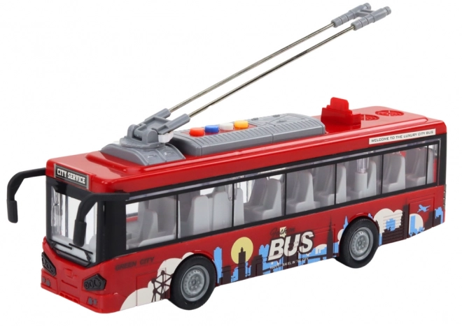 Trolleybus 1:16 Lumières Sons Propulsion Rouge