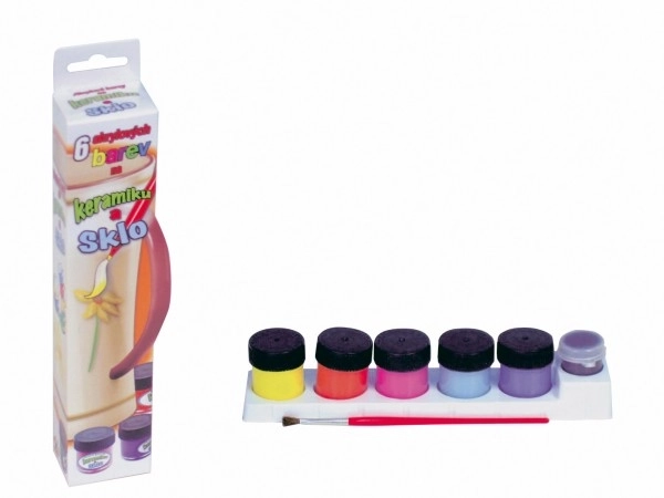 Peintures acryliques avec pinceau 6 pcs