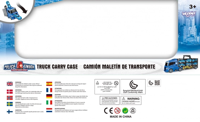 Camion avec transporteur 3 en 1 Police Bleue