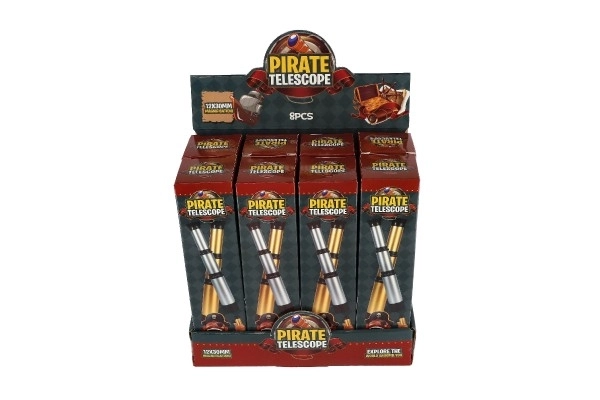 Longue-vue de pirate en plastique de 19 cm 2 couleurs en boîte 5x19x5cm 8 pièces par boîte