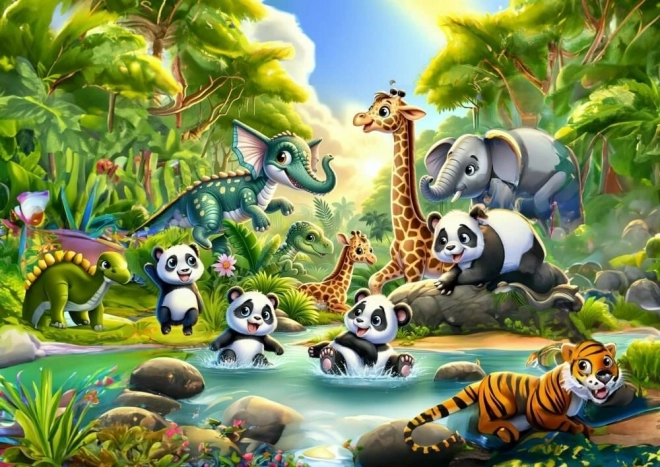 Puzzle Bain du panda 50 pièces