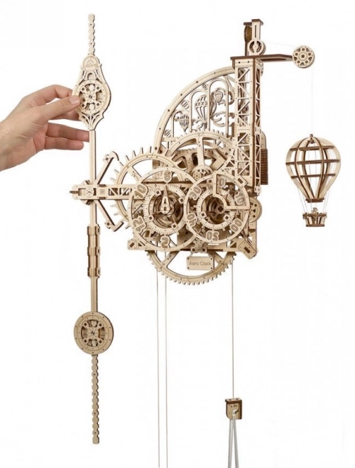 Puzzle mécanique mural en bois 3D Ugears Horloge Aero