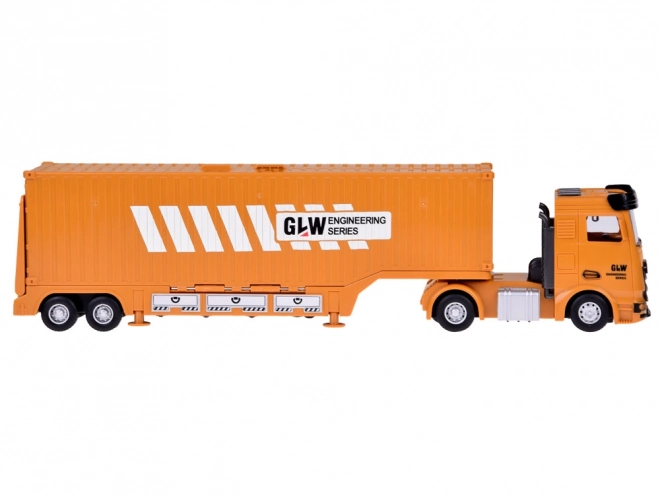 Ensemble interactif camion avec remorque dépliable, grue et chariot élévateur