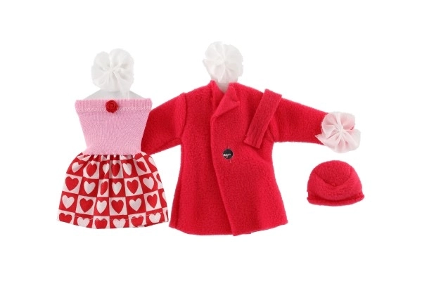 Robes/Vêtements - robes, manteau et bonnet pour poupées assortiment sur carte 22x21cm