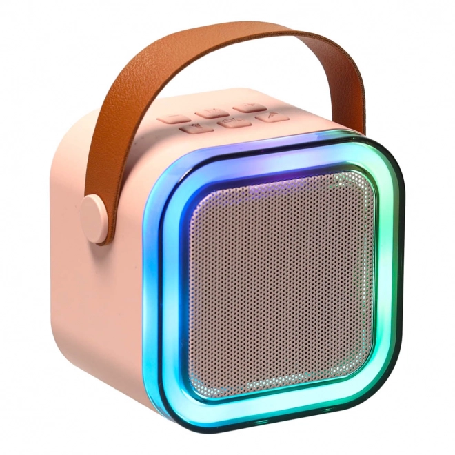 Set de karaoké microphone + haut-parleur portable BLUETOOTH USB LED rose