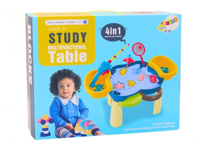 Table multifonctionnelle 4 en 1 bleue