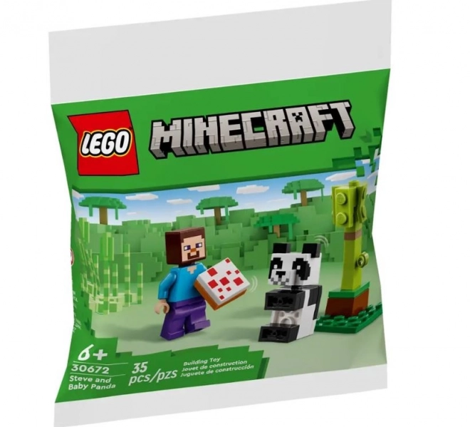 Jeu de construction Minecraft Steve et petit panda