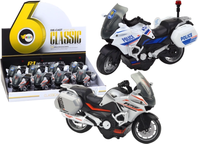Moto à friction 1:10 police et sport