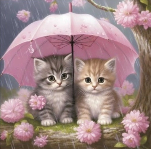 Mosaïque de diamant - Deux chats