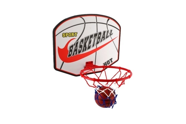 Ensemble de basket avec panneau en bois et ballon