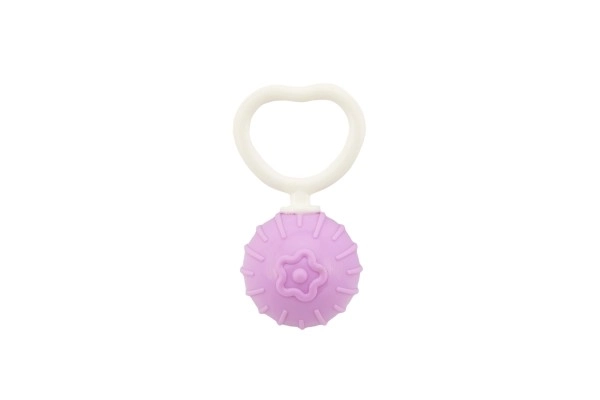 Hochet boule rétro plastique 18cm diamètre 5cm mix couleur dans un sac 0m+