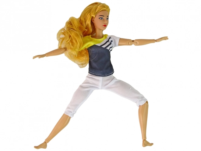 Poupée de yoga pour enfants Cheveux longs blonds