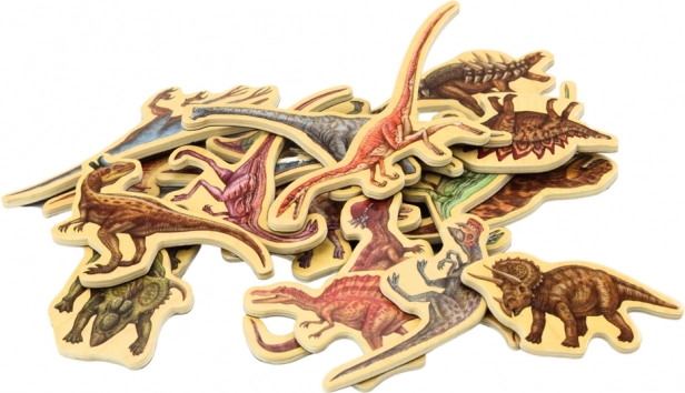 20 magnets en bois colorés avec des animaux