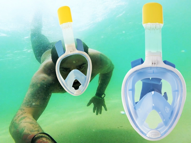 Masque facial pliable avec tuba L/XL bleu