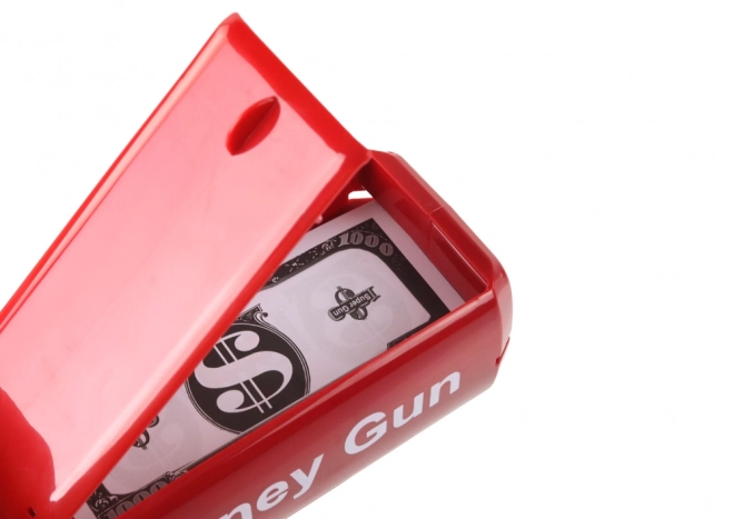 Tir d'un pistolet à billets Pistole rouge à billets Lanceur de billets