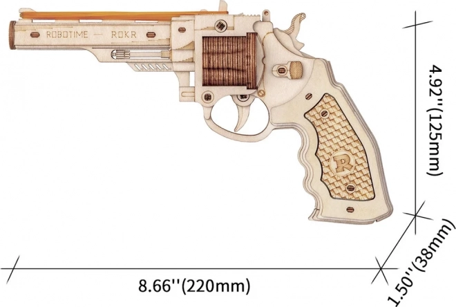 Puzzle mécanique en bois 3D Revolver Corsac RoboTime