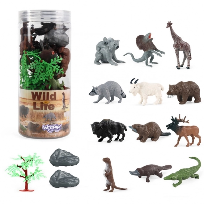 WOOPIE set de figurines d’animaux sauvages, 15 pcs