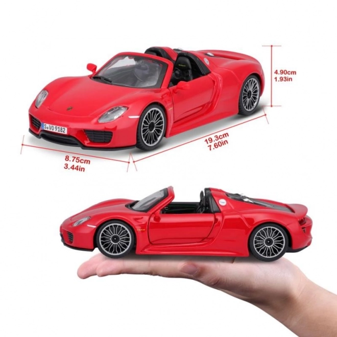 Voiture miniature en métal Porsche 918 Spyder rouge