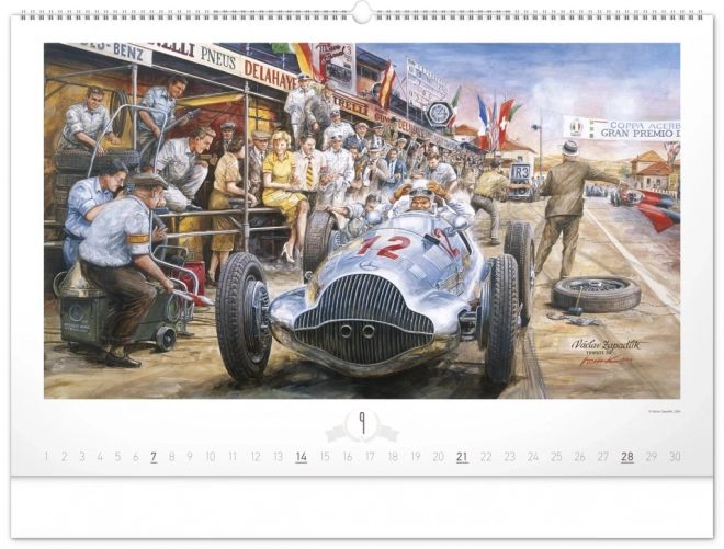 Calendrier mural NOTIQUE Oldtimers – Václav Zapadlík 2025, 64 x 42 cm