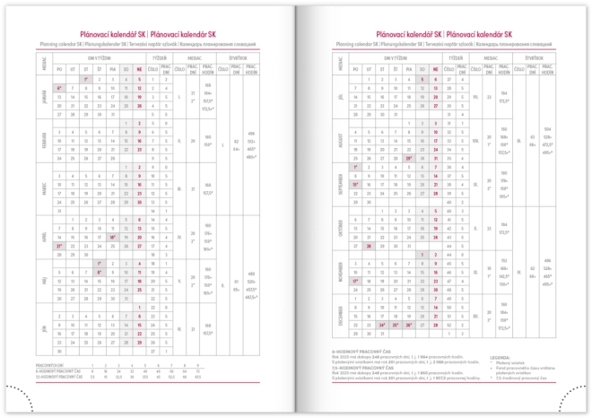 Vue bimensuelle et calendrier multilingue